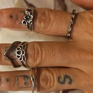 Collection Of Boho Second Knuckle Rings Blue